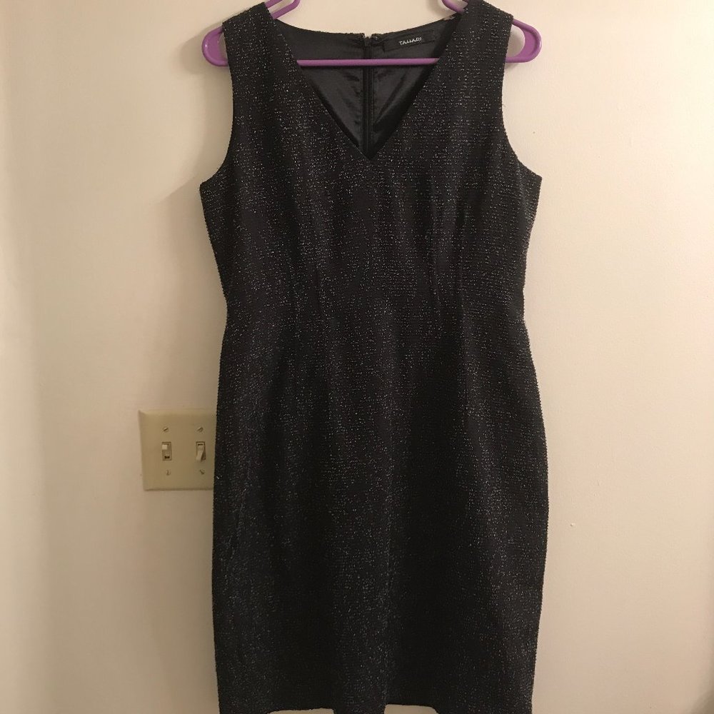 Tahari Black Sheath Dress 8